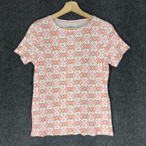 Croft & Barrow T-Shirt Women S Small White Floral Short Sleeve The Classic Tee